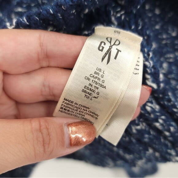 Goodthreads Chunky Cable Knit Cardigan Sweater 3-Button Navy Blue Preppy NWT - Picture 10 of 12